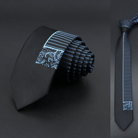 Black Floral Paisley Slim Ties