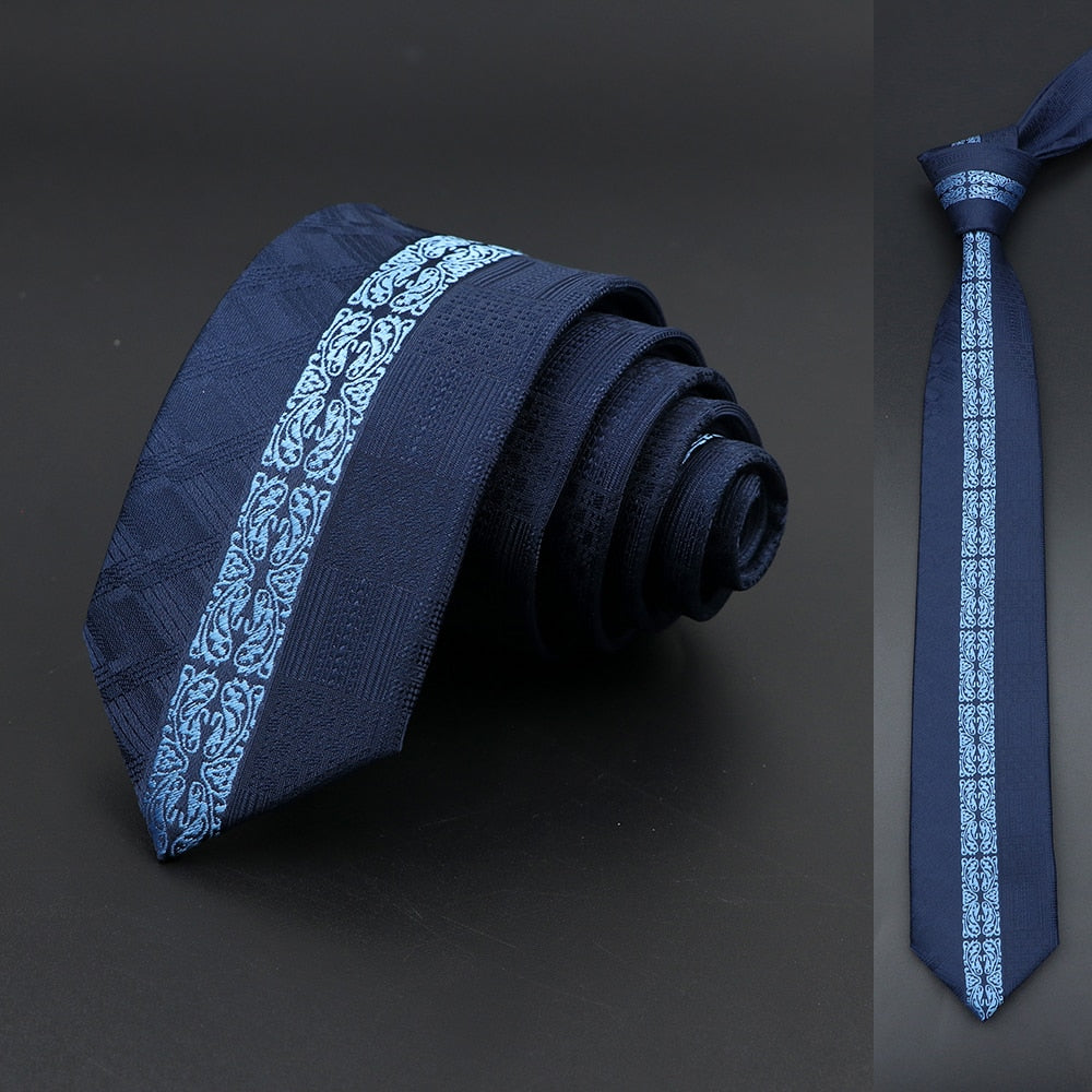 Blue Floral Paisley Slim Ties