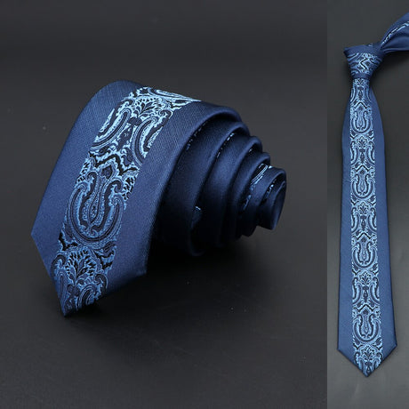 Blue Floral Paisley Slim Ties