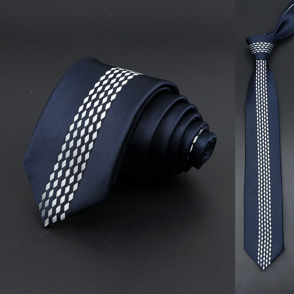Blue White Floral Paisley Slim Ties