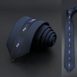 Black Blue Floral Paisley Slim Ties
