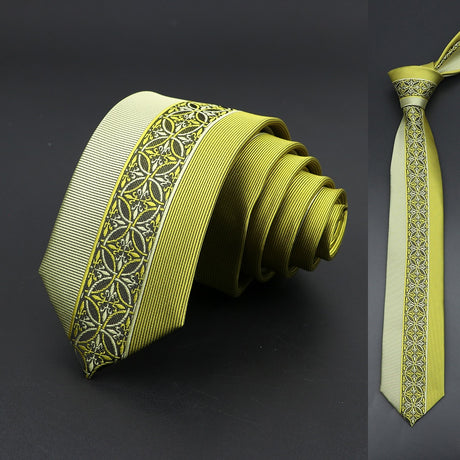 Yellow Floral Paisley Slim Ties