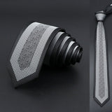 White Black Floral Paisley Slim Ties