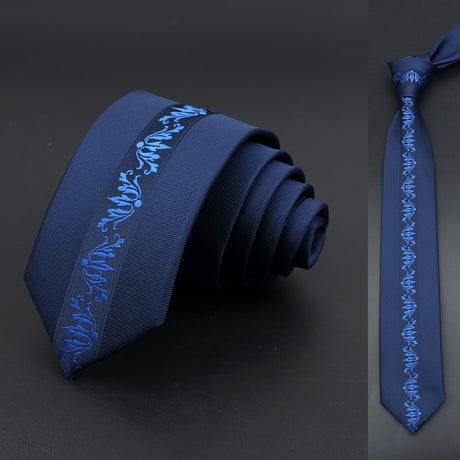 blue Floral Paisley Slim Ties