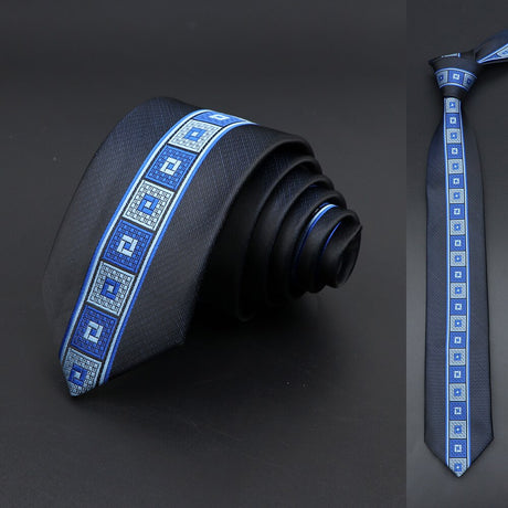 Black Blue Floral Paisley Slim Ties