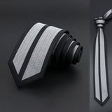 Black White Floral Paisley Slim Ties
