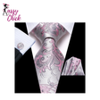 Floral Pink Silver Hanky Cufflink Silk Necktie Sassy Chick Logo