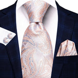 Silver floral necktie set