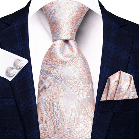 Silver floral necktie set