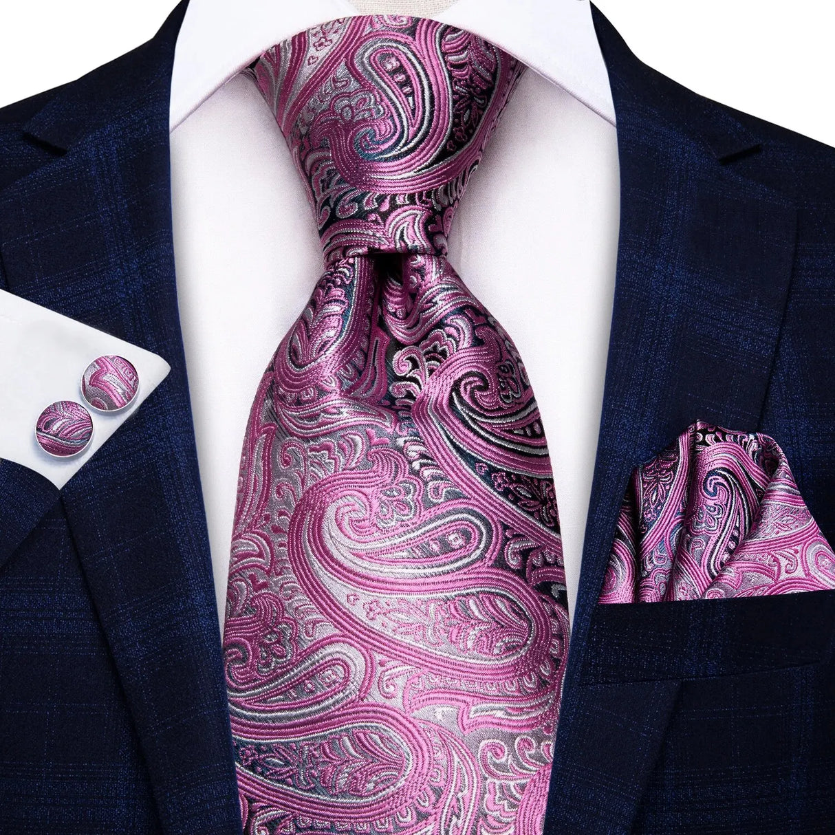 Purple Paisley Necktie Set