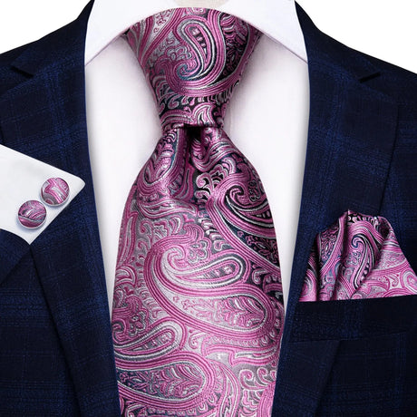 Purple Paisley Necktie Set
