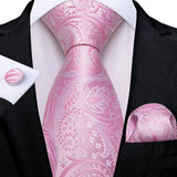 Floral Pink Necktie Set 