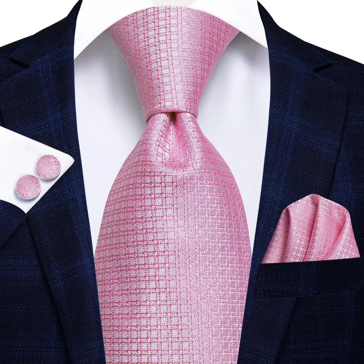 Stripe Pink Necktie Set 