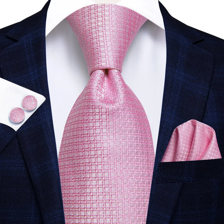 Stripe Pink Necktie Set 