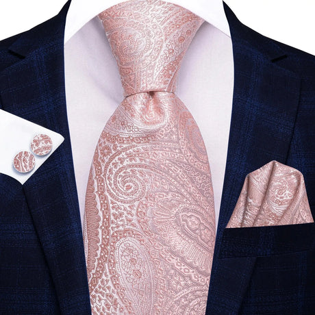 Pink Paisley Necktie Set 