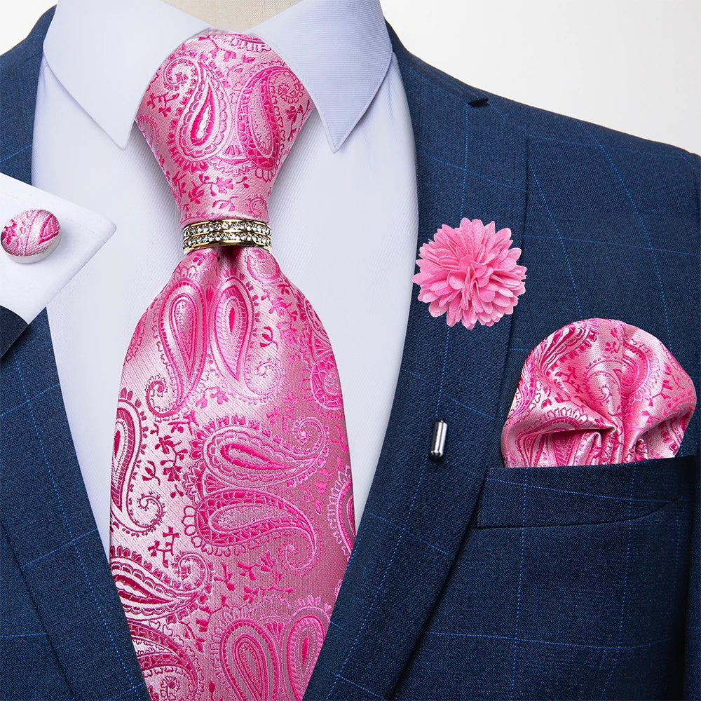 pink floral necktie set