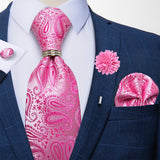 pink floral necktie set