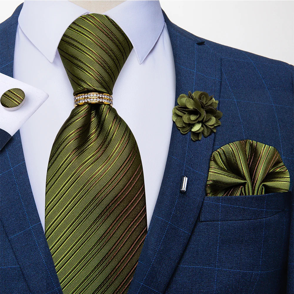 green line design necktie set