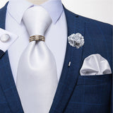 white small square necktie set