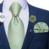 green geometric necktie set