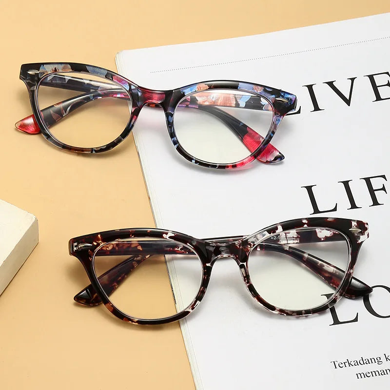 Collection of Floral Retro Cat Eye Anti Blue Light Reading Glasses