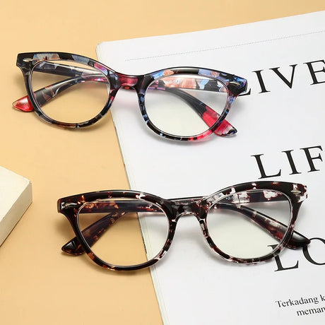Collection of Floral Retro Cat Eye Anti Blue Light Reading Glasses