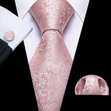 pink floral pattern tie set