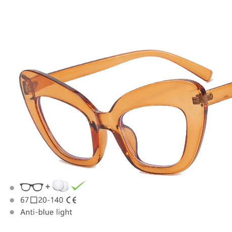 transparent brown reading glasses 