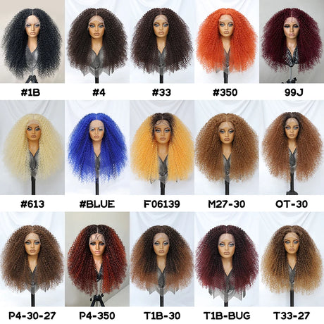 Collection of Fluffy 13x5x1.5 Long Ombre Kinky Curly Synthetic Lace Wig