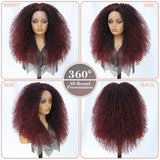 Fluffy 13x5x1.5 Long Ombre Kinky Curly Synthetic Lace Wig