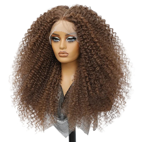 Fluffy 13x5x1.5 Long Ombre Kinky Curly Synthetic Lace Wig