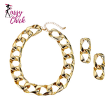 Fluorescent Color Acrylic Spliced Chocker Jewelry Set Sassy Chick Logo