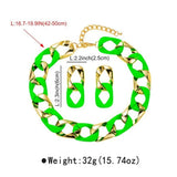 Size of Fluorescent Color Acrylic Spliced Chocker Jewelry Set