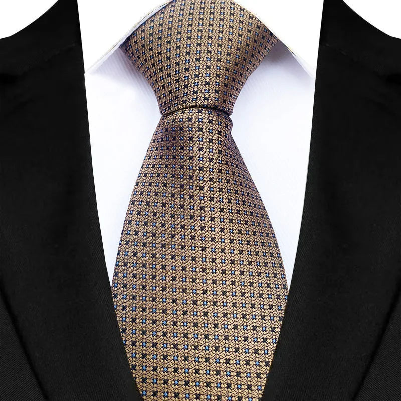 Brown Formal Classic Jacquard Woven 8CM Polka Dot Necktie