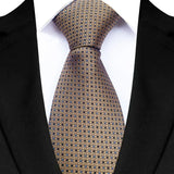 Brown Formal Classic Jacquard Woven 8CM Polka Dot Necktie