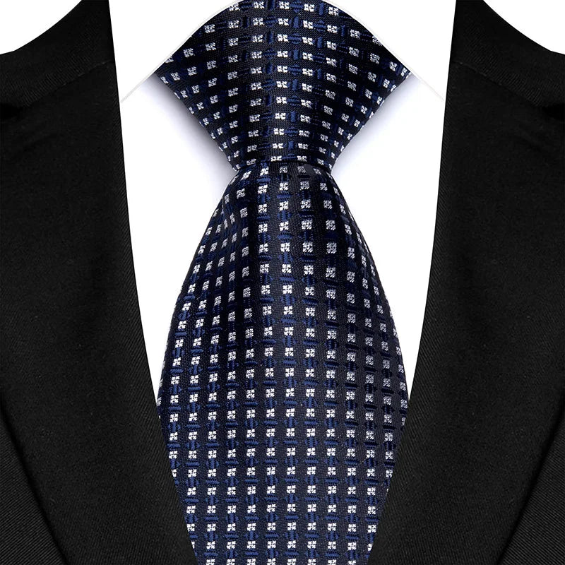 Blue Formal Classic Jacquard Woven 8CM Polka Dot Necktie