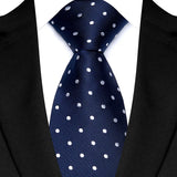 Blue Formal Classic Jacquard Woven 8CM Polka Dot Necktie