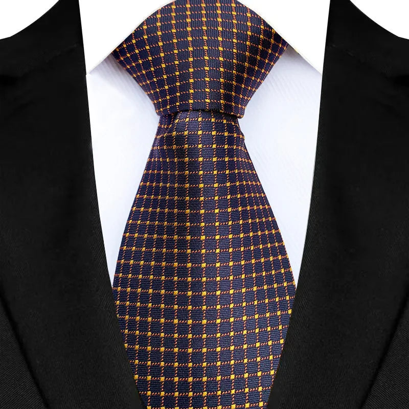 Black Gold Formal Classic Jacquard Woven 8CM Polka Dot Necktie