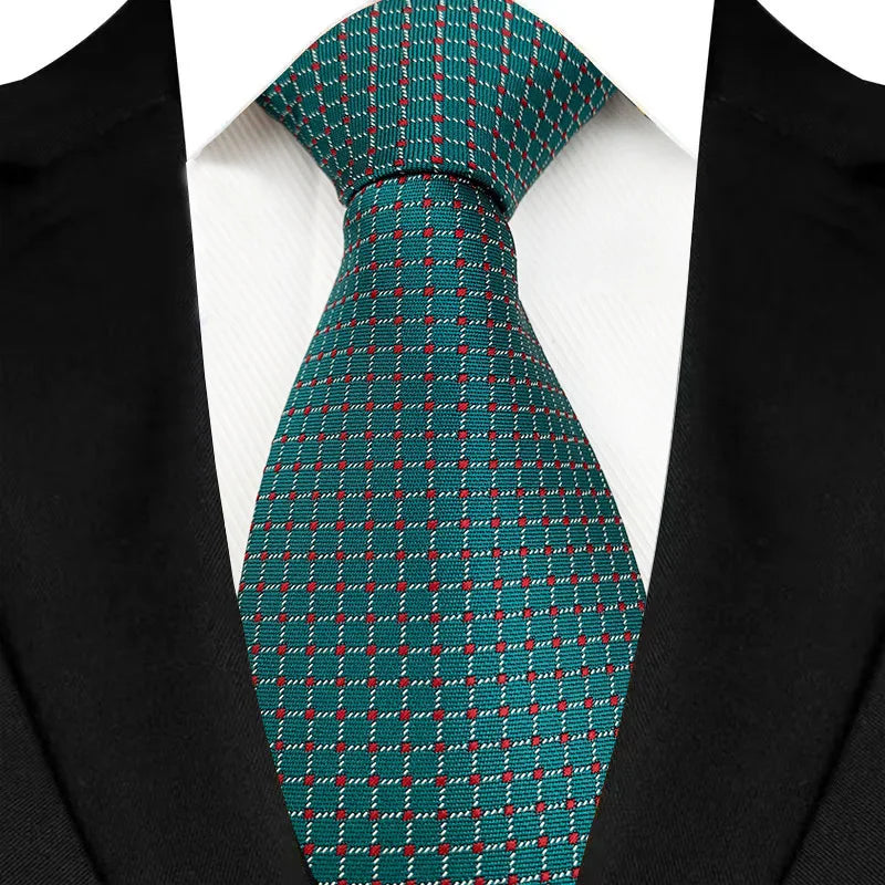 Green Formal Classic Jacquard Woven 8CM Polka Dot Necktie