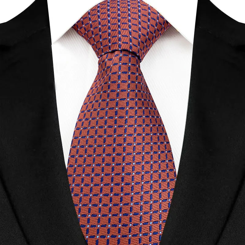 Orange Formal Classic Jacquard Woven 8CM Polka Dot Necktie