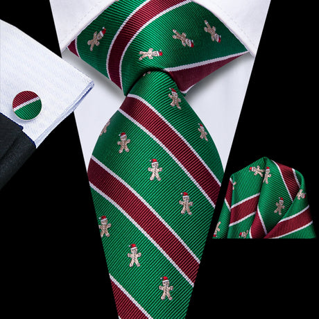 green red Christmas design necktie  