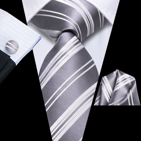 grey silver color necktie 