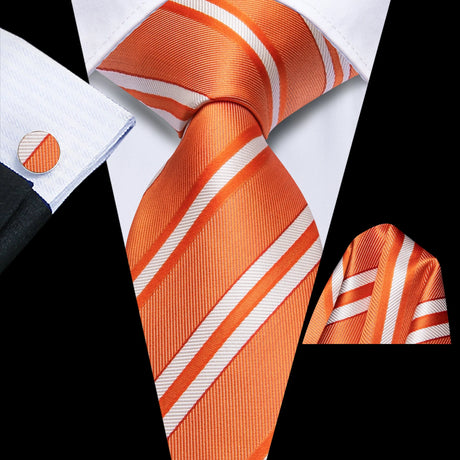 orange white color necktie 