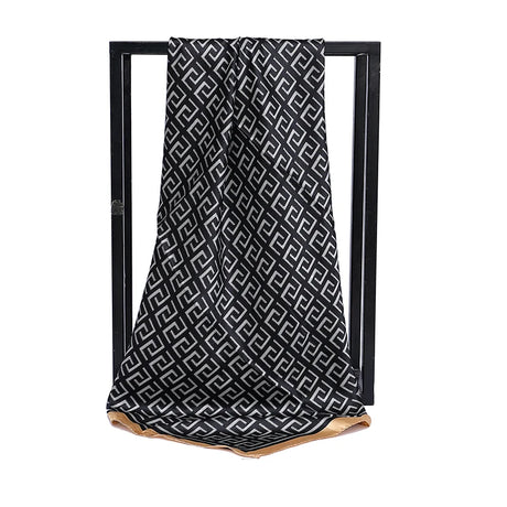 Black Gold Four Seasons Headwraps 90cm Square Silk Scarf Bandana Hijab