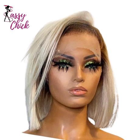 Front Short Bob Brazilian Human Hair Wig Sassy Chick Logo