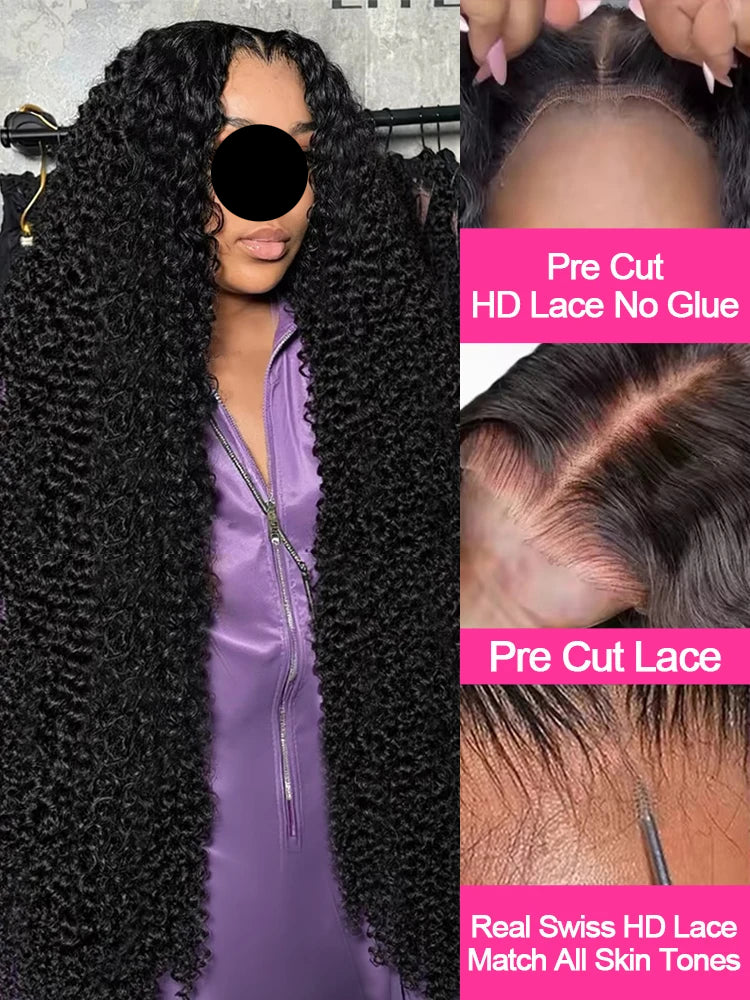 Model using Frontal Curly Lace 13x4 13x6 Human Hair Wigs