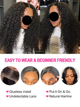 Model using Frontal Curly Lace 13x4 13x6 Human Hair Wigs