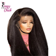 Frontal Kinky Straight Strap 360 Full Lace Human Hair Wig Sassy Chick Logo