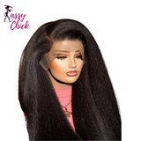 Frontal Kinky Straight Strap 360 Full Lace Human Hair Wig Sassy Chick Logo
