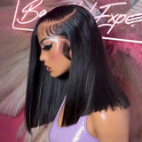 Frontal Short Bob 13x6 HD Straight Human Hair Wig 